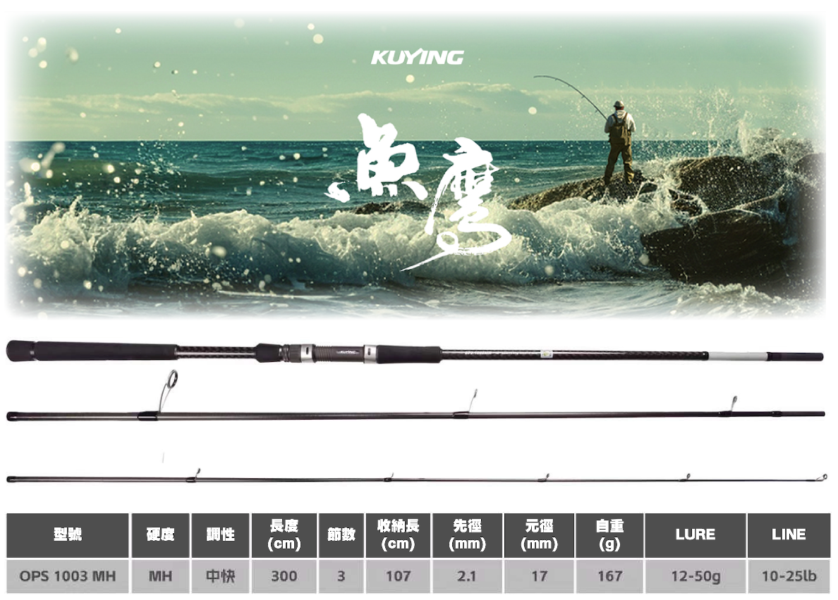 酷影魚鷹OPS-1003MH海鱸竿